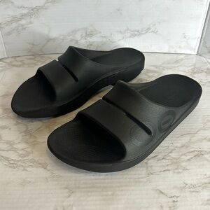 OOFOS OOahh Slide Recovery Sandals Black Mens Size 11